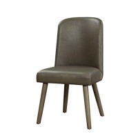72202 Side Chair (Set-2) - Gray Pu & Gray Oak