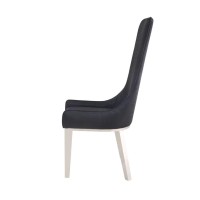 Dining Chair (Set-2), Black Pu & Stainless Steel