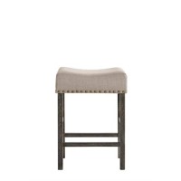 73833 Counter Height Stool (Set-2) - Tan Linen & Weathered Gray