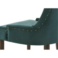 Side Chair, Green Velvet & Espresso Finish