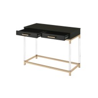 Console Table, Black & Gold Finish