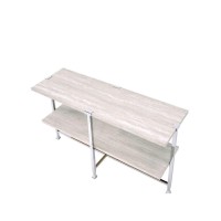 Sofa Table, White Oak & Chrome
