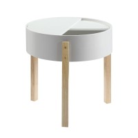 End Table, White & Natural