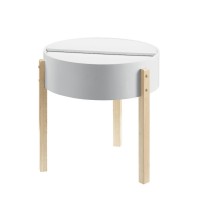 End Table, White & Natural
