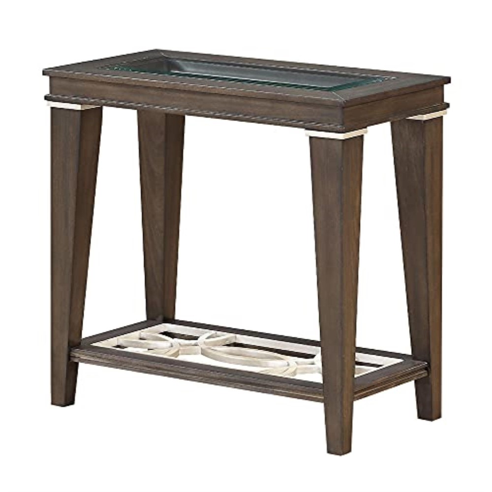 87993 Accent Table - Walnut & Glass