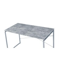 Desk, Faux Concrete & Silver