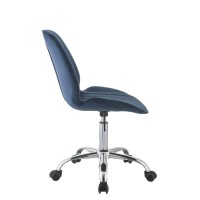 Office Chair, Twilight Blue Velvet & Chrome