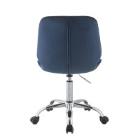 Office Chair, Twilight Blue Velvet & Chrome