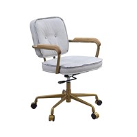 93172 - Office Chair, Vintage White Top Grain Leather - Siecross