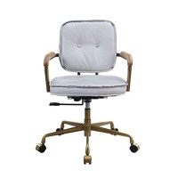 93172 - Office Chair, Vintage White Top Grain Leather - Siecross