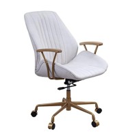 93241 - Office Chair, Vintage White Top Grain Leather - Hamilton