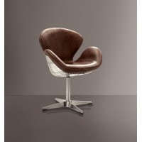 Brancaster - Accent Chair (1Pc) Retro Brown Tgl & Aluminum