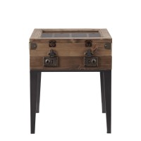 Accent Table, Rustic Oak & Matte Gray