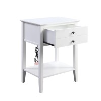 Accent Table (Usb Charging Dock), White