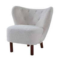 Ac00228 - Accent Chair, White Teddy Sherpa - Zusud