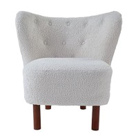 Ac00228 - Accent Chair, White Teddy Sherpa - Zusud