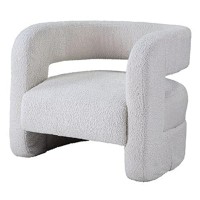 Ac00233 - Accent Chair, White Teddy Sherpa - Yitua