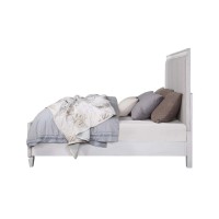 Acme Katia California King Bed, Gray Linen & White Finish