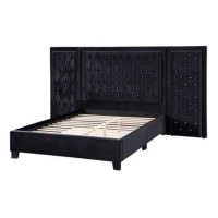 Bd00974Ek Eastern King Bed - Black Velvet, Damazy (1Set/2Ctn)