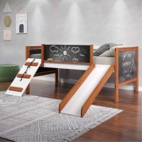 Bd01409 Twin Loft Bed W/Slide - Cherry Oak & White Finish, Aurea (1Set/2Ctn)