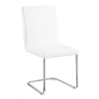 Dn00733 Side Chair (Set-2), White Pu & Chrome Finish - Palton ( 2Pc/1Ctn )