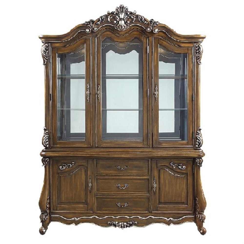 Acme Latisha Hutch & Buffet, Antique Oak Finish