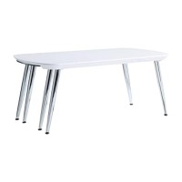 Lv00363 - Coffee Table, White & Chrome Finish - Patina