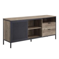 Lv00405 Tv Stand, Rustic Oak & Black Finish - Nantan ( 1Set/2Ctn )