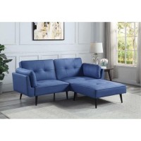 Lv00823 Adjustable Sofa & Ottoman - Blue Fabric, Nafisa (1Set/2Ctn)