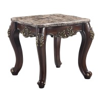 Lv01126 - End Table , Marble Top & Cherry Finish - Ragnar