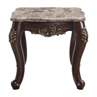 Lv01126 - End Table , Marble Top & Cherry Finish - Ragnar