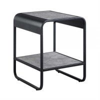 Lv01146 - End Table, Concrete Gray & Black Finish - Raziela