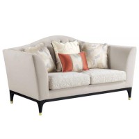 Lv01156 Loveseat W/4 Pillows, Beige Velvet - Tayden ( 1Pc/1Ctn )