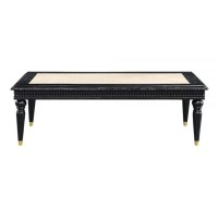 Lv01158 Coffee Table W/Marble Top, Marble Top & Black Finish - Tayden ( 1Pc/1Ctn )