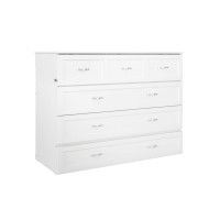 Deerfield Murphy Bed Chest Full White With Charging Station