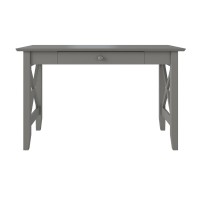 X Design Desk With Drawer & Charging Station In Grey