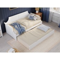 Afi Cambridge Twin Wood Daybed With Twin Size Trundle In White