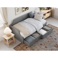 Afi Cambridge Twin Wood Daybed With Set Of 2 Drawers In Grey