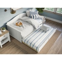 Afi Nantucket Twin Wood Daybed With Twin Size Trundle In White