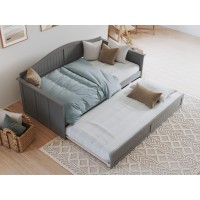 Afi Nantucket Twin Wood Daybed With Twin Size Trundle In Grey