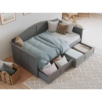Afi Nantucket Twin Wood Daybed With Set Of 2 Drawers In Grey