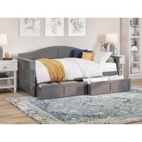 Afi Acadia Twin Wood Daybed With Set Of 2 Drawers In Grey