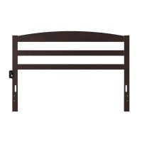 Warren, Arched Horizontal Slat Wood Headboard, Queen, Espresso