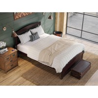 Warren, Solid Wood Platform Bed With Footboard, Queen, Espresso