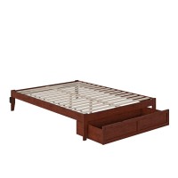 Colorado Queen Bed With Foot Drawer And Usb Turbo Charger In Walnut