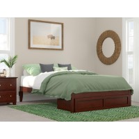 Colorado Queen Bed With Foot Drawer And Usb Turbo Charger In Walnut