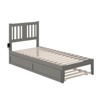 Tahoe Twin Extra Long Bed With Usb Turbo Charger And Twin Extra Long Trundle In Grey