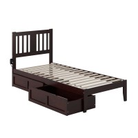 Tahoe Twin Extra Long Bed With 2 Drawers In Espresso