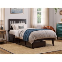 Tahoe Twin Extra Long Bed With 2 Drawers In Espresso