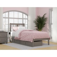 Tahoe Twin Extra Long Bed With Usb Turbo Charger And 2 Extra Long Drawers In Grey
